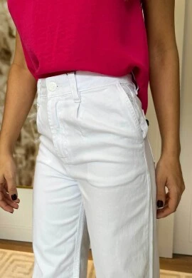 CALÇA WIDE LEG FEMININA LILY - COSH JEANS - Branco