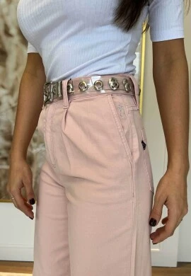 CALÇA WIDE LEG FEMININA LILY - COSH JEANS - Rosa quartzo