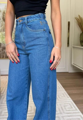 CALÇA WIDE LEG FEMININA LOHANA - COSH JEANS - Jeans escuro