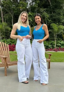 CALÇA WIDE LEG FEMININA MAITE - COSH JEANS - Branco