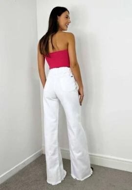CALÇA WIDE LEG FEMININA MAITE - COSH JEANS - Branco