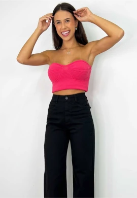 CALÇA WIDE LEG FEMININA MAITE - COSH JEANS - Preto