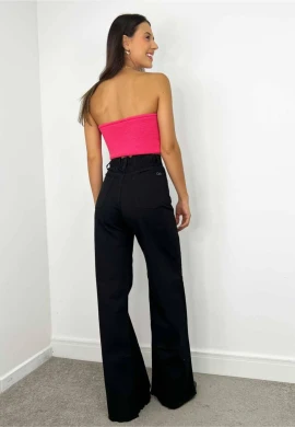 CALÇA WIDE LEG FEMININA MAITE - COSH JEANS - Preto