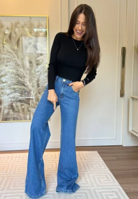 CALÇA WIDE LEG FEMININA NANDA LONGA - COSH JEANS - Jeans