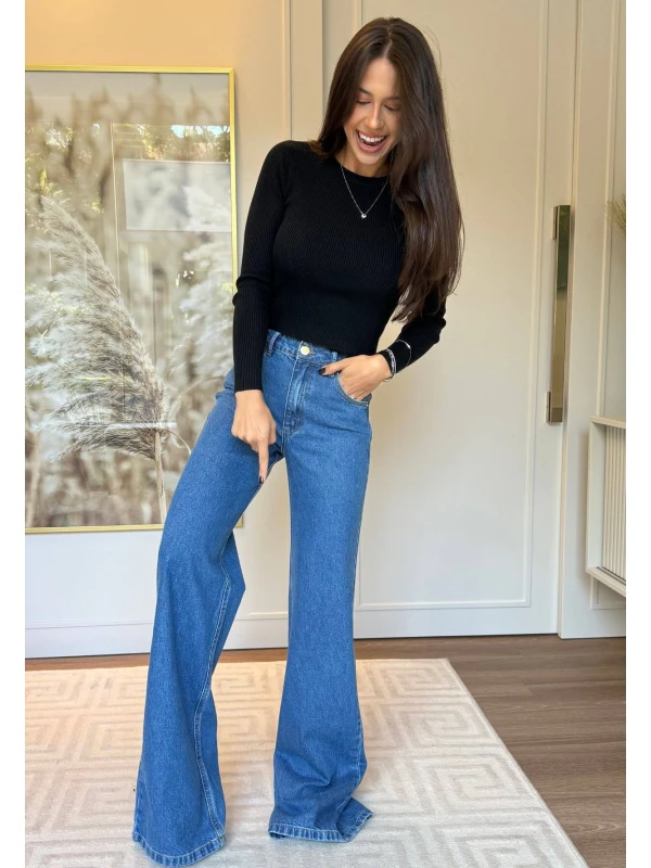 CALÇA WIDE LEG FEMININA NANDA LONGA - COSH JEANS - Jeans