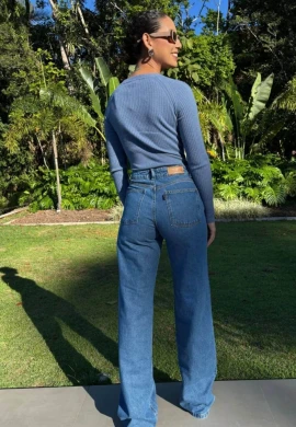CALÇA WIDE LEG FEMININA NANDA LONGA - COSH JEANS - Jeans