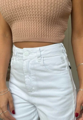 CALÇA WIDE LEG FEMININA REBECA - COSH JEANS - Branco
