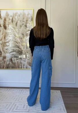 CALÇA WIDE LEG INFANTIL FEMININA LAIS - Jeans