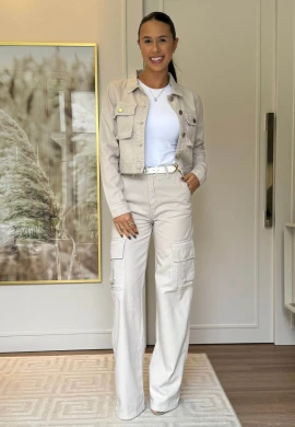 CALÇA WIDE LEG CARGO JESSICA - COSH JEANS - Gelo