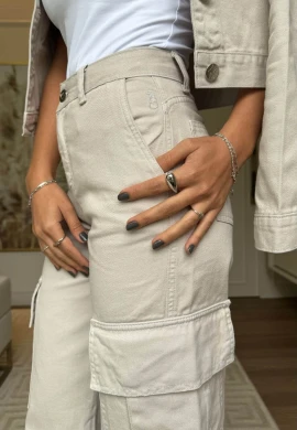 CALÇA WIDE LEG CARGO JESSICA - COSH JEANS - Gelo