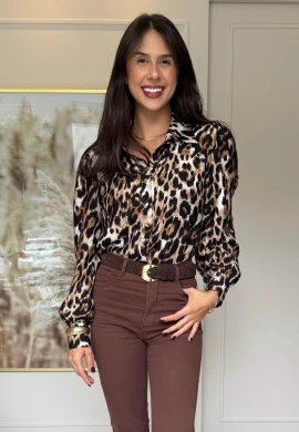 CAMISA ANIMAL PRINT SUIANE - COSH JEANS - Onça