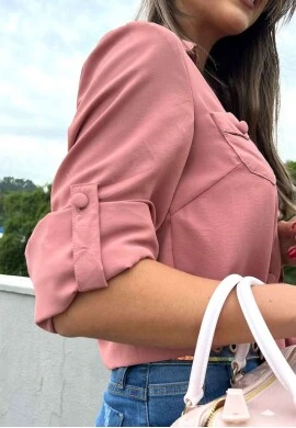 CAMISA DE AMARRAÇÃO FEMININA  COSH JEANS - Rose