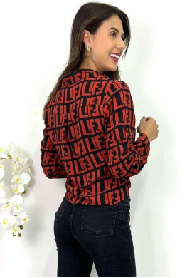 CAMISA ESTAMPADA DE AMARRAÇÃO  COSH JEANS - Vermelho