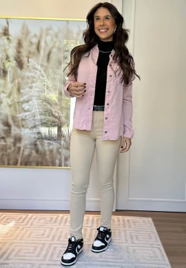 CAMISA FEMININA CLÁSSICA - Rosa quartzo