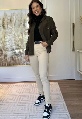 CAMISA FEMININA CLÁSSICA - Verde militar