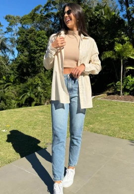 CAMISA FEMININA LUANA - COSH JEANS - Bege