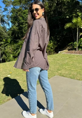CAMISA FEMININA LUANA - COSH JEANS - Cinza