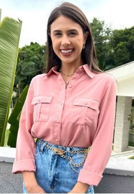CAMISA FEMININA MANGA LONGA  COSH JEANS - Rose