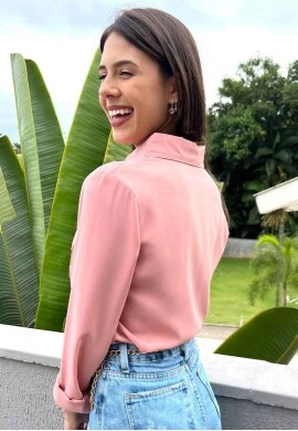 CAMISA FEMININA MANGA LONGA  COSH JEANS - Rose