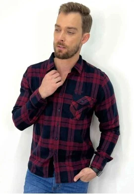 CAMISA FLANELA XADREZ MASCULINA - COSH JEANS - Vermelho