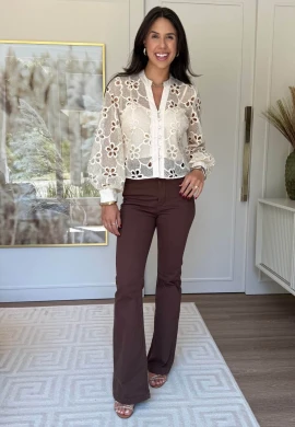 CAMISA JENI RENDADO - COSH JEANS - Creme
