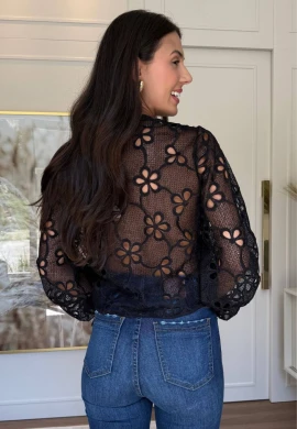 CAMISA JENI RENDADO - COSH JEANS - Preto