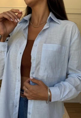 CAMISA LARI OVERSIZE - COSH JEANS - Azul maya