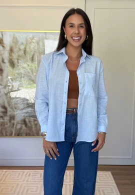CAMISA LARI OVERSIZE - COSH JEANS - Azul maya