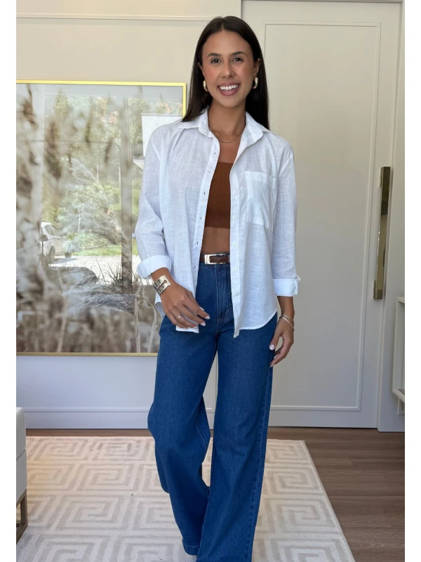 CAMISA LARI OVERSIZE - COSH JEANS - Branco