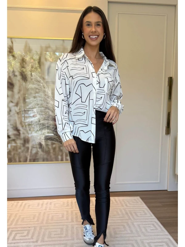 CAMISA LUCIA ESTAMPADA - COSH JEANS - Branco