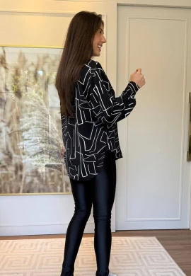 CAMISA LUCIA ESTAMPADA - COSH JEANS - Preto