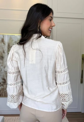 CAMISA MANGA LONGA LAIS - COSH JEANS - Creme