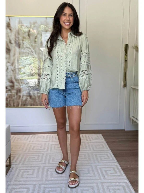 CAMISA MANGA LONGA LAIS - COSH JEANS - Verde