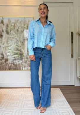 CAMISA MANGA LONGA PEROLA - COSH JEANS - Azul