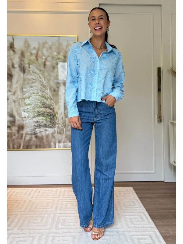 CAMISA MANGA LONGA PEROLA - COSH JEANS - Azul