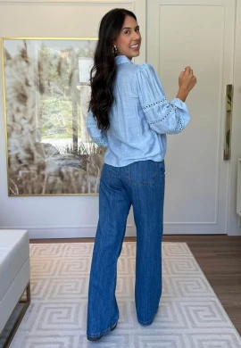 CAMISA MANGA LONGA LAIS - COSH JEANS - Azul