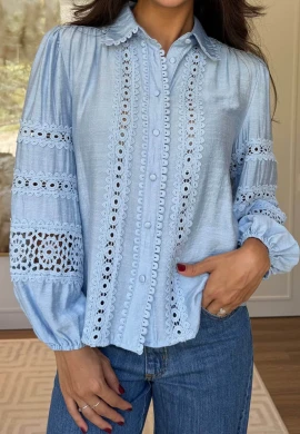 CAMISA MANGA LONGA LAIS - COSH JEANS - Azul
