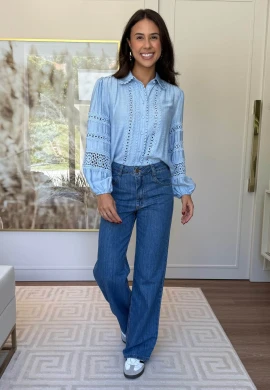 CAMISA MANGA LONGA LAIS - COSH JEANS - Azul