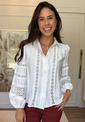 CAMISA MANGA LONGA LAIS - COSH JEANS - Branco