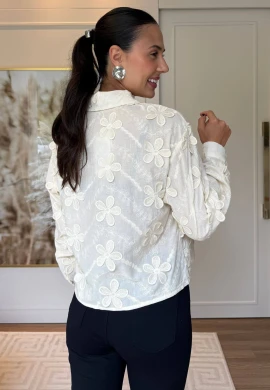 CAMISA MANGA LONGA PEROLA - COSH JEANS - Creme