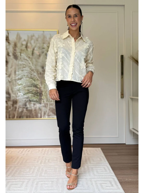 CAMISA MANGA LONGA PEROLA - COSH JEANS - Creme