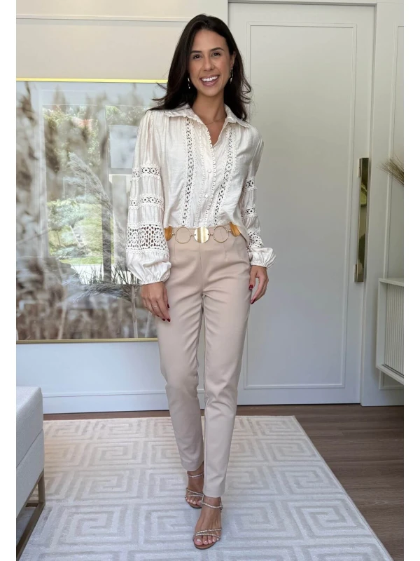 CAMISA MANGA LONGA LAIS - COSH JEANS - Creme