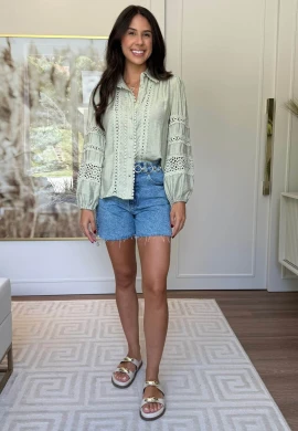 CAMISA MANGA LONGA LAIS - COSH JEANS - Verde