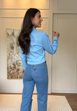 CAMISA MORGANA CROPPED - COSH JEANS - Azul