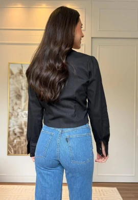 CAMISA MORGANA CROPPED - COSH JEANS - Preto
