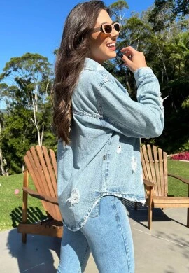 CAMISÃO JEANS SKY DETONADO FEMININO  COSH JEANS - Jeans