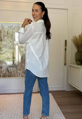 CAMISETA FEMININA BOTÕES KALINE - COSH JEANS - Branco