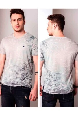 CAMISETA MASCULINA LISTRADA SALLO - COSH JEANS - Cinza