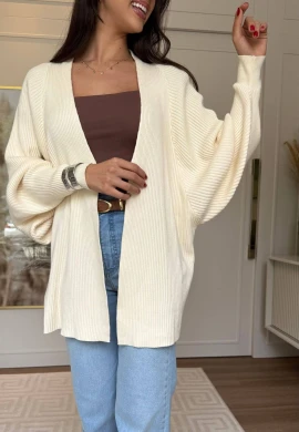 CARDIGA MARCIA CANELADO - COSH JEANS - Bege