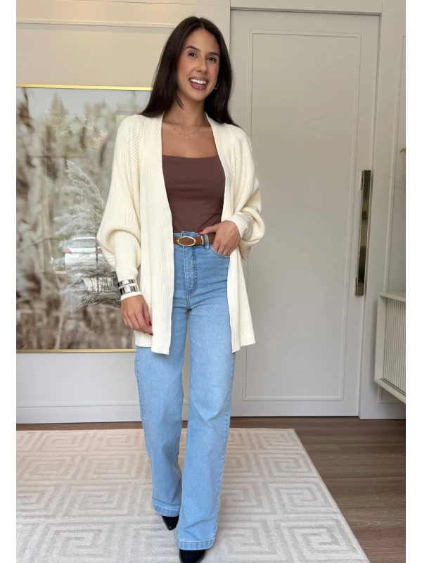 CARDIGA MARCIA CANELADO - COSH JEANS - Bege